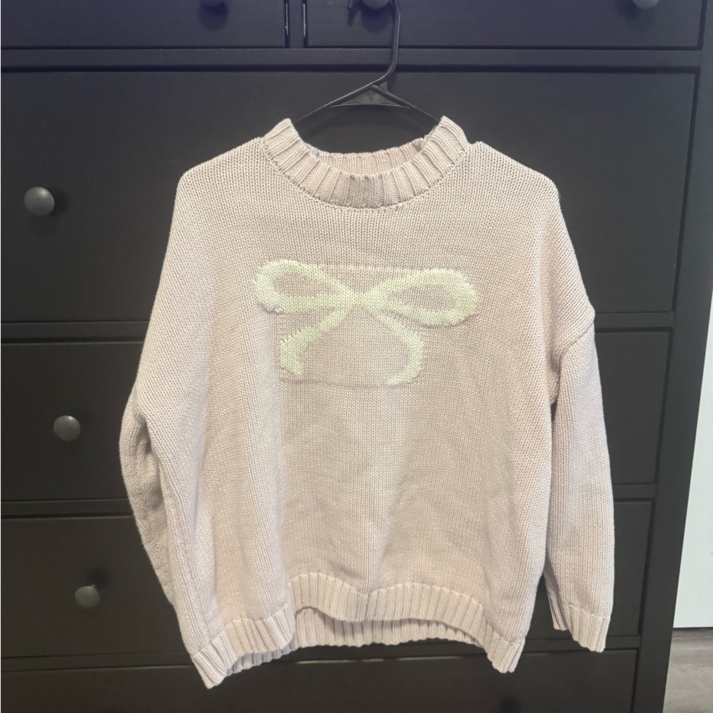 Sincerely Jules pink bow sweater, size medium